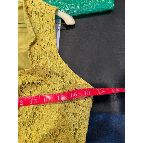 Anthropologie Girls from Savoy chartreuse peplum cutout top - Picture 8 of 9